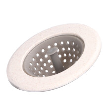 Silicone Kitchen Sink Drain Filter 11x11x3.5cm AntiClogging Beige