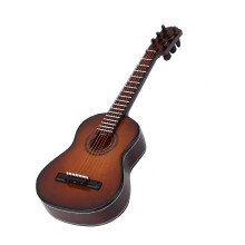 Mini 15cm 6-saitige Holzgitarre Modell mit Ständer, Kaffee-Farbe