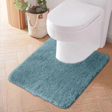 U-Shaped Bathroom Contour Rug, Non-Slip Microfiber, Super Absorbent & Quick-Dry, 20"x20", for Floor, Bathtub & Shower