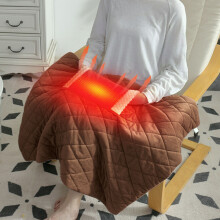 USB Heated Throw Blanket with Pocket, Fast-Heating & Washable – 27.639.4in, Coffee – for Home, Car, Dorm, Pets; Compatible with USB Power
