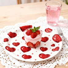 16 Pcs Valentine's Day Party Plates Heart Diamond Design Elegant Tableware Decorations Romantic Dinner Party Supplies