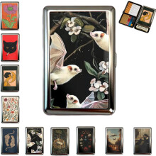 Vintage Metal Card Holder & Cash Case — RFID Blocking, Slim Art Deco Wallet with Secure Snap, Compatible with Credit Cards