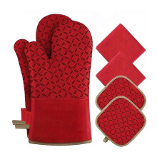 Gants de cuisine en silicone, lot de 6, résistants à la chaleur