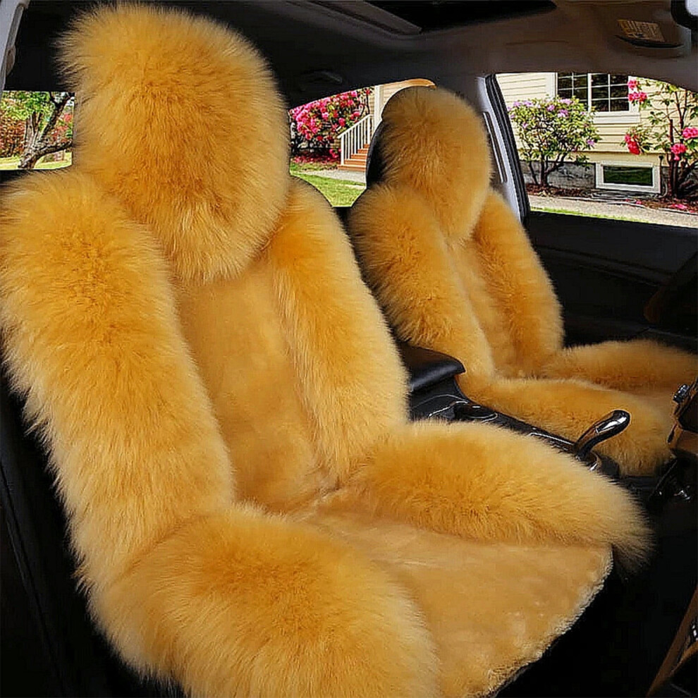 Winter Car Seat Cushion, Wool Furry Mat Car Seat Cover For Warmth, Thick Polyester Soft Cushion Pad For Car Truck Suv Driver Passenger Seat 9336866671865
