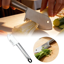 Stainless Steel Julienne Peeler & Green Onion Slicer – Multipurpose Kitchen Shredder for Fruits, Veggies, Potatoes, Cucumber, Carrot (Silver,