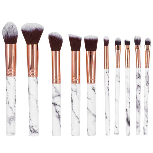 10pcs Makeup Brush Set - Face, Powder, Eyeshadow, Black 1