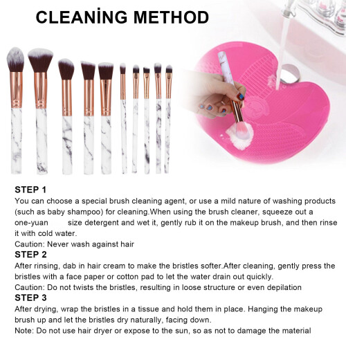 10pcs Makeup Brush Set - Face, Powder, Eyeshadow, Black 2