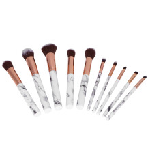 10pcs Makeup Brush Set - Face, Powder, Eyeshadow, Black