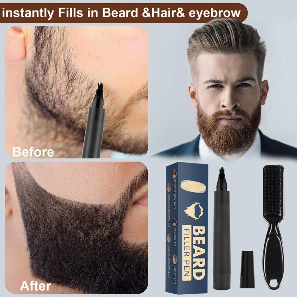 Waterproof Beard Filler Pencil with Brush, Durable Mustache Coloring Pen