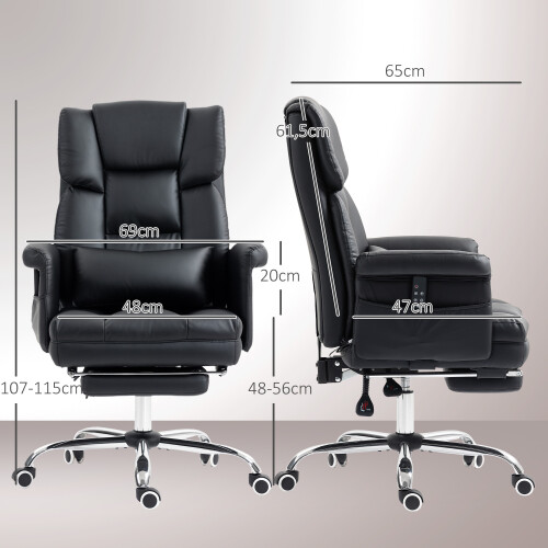Homcom Silla de Masaje Negro 69 x 65 x 115 cm 2