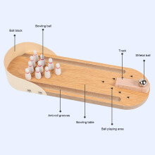 Interactive Wooden Bowling Toy Set
