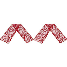 2X Table Runner, 13 X 72Inch Red Lace Table Runner, Wedding Valentines Day Romantic Heart Table Runner