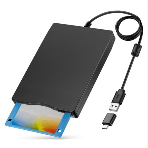 2X Floppy Disk Reader 3.5 Inch External USB Type A&C Floppy Disk Drive Floppy Disc Reader for Laptop 1