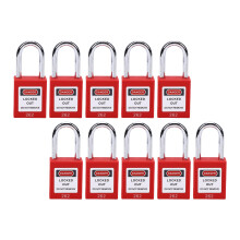 10 Stück Rote Locksout-Tagout-Sicherheits-Nylon-Schlösser mit automatischer Pop-Schlaufe