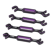 4 Stück RC-Schlüssel aus Aluminiumlegierung Set für Flaschenzugmuttern & Kugelgelenkreparatur 3,0-6,0 mm Lila