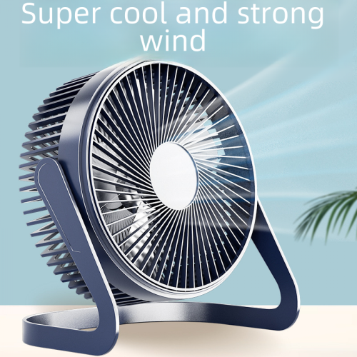 Mini ventilador de mesa de 5 polegadas para atacado, com luz e som, elétrico, para escritório, com conexão USB, pequeno ventilador de circulação 2