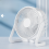 Mini ventilador de mesa de 5 polegadas para atacado, com luz e som, elétrico, para escritório, com conexão USB, pequeno ventilador de circulação 5