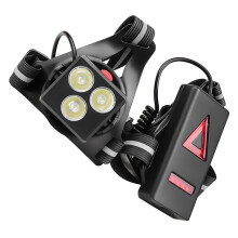 Wiederaufladbares LED-Lauflicht mit roter Warnleuchte, 2000mAh, 3-7 Lampengrößen