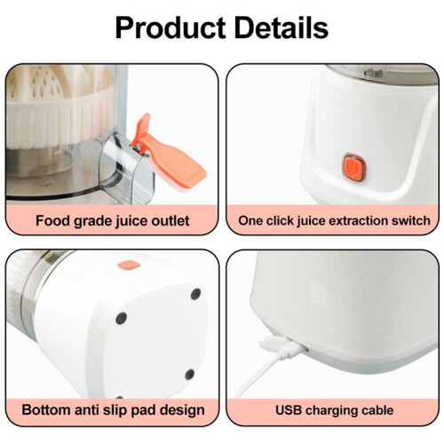 Electric Juicer Citrus Orange Lemon Squeezer USB Charging Kitchen Fruit Juicer Blender Separator Press Machine 2