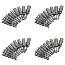 40Pcs 5.5mm-14mm Hex Socket Sleeve Nozzles Nut Driver Set for Power Drills Impact Drivers Power Screwdriver Handle Tools