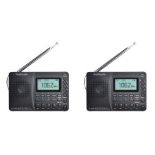 2X HanRongDa K-603 Elderly Full-Band Radio Card Recording MP3 Player Portable Radio with Backlit LCD