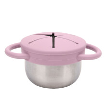 Babynahrungsbecher, Edelstahl, tropffrei, Rosa, Kleinkindbehälter