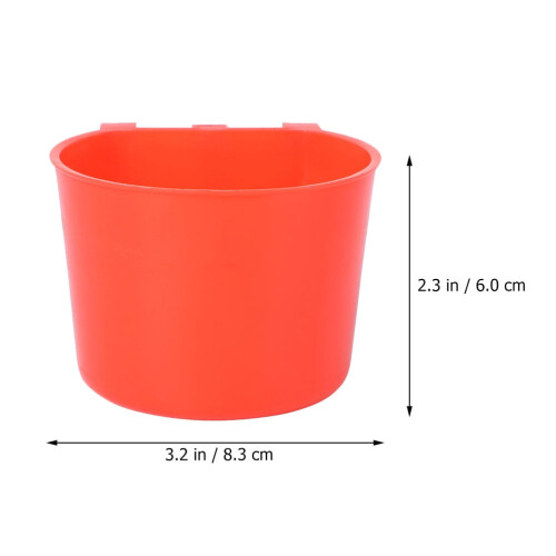Red Plastic Bird Feeder Cups for Parrot Cage 4-Pack 1