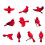 Red Cardinal Ornaments, 10-Piece Acrylic Flat Hanging Set 2