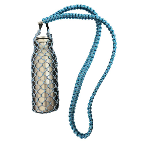 Portable Insulated Cup Holder Elegant Rope Design Kitchen-Gray