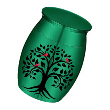Permanent Aluminum Pet Ashes Jar Cenotaph Artifact Box-Green