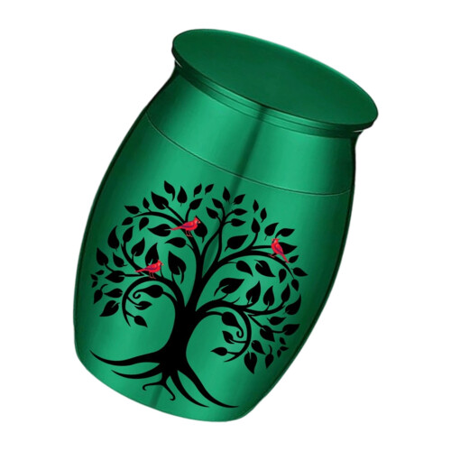Permanent Aluminum Pet Ashes Jar Cenotaph Artifact Box-Green