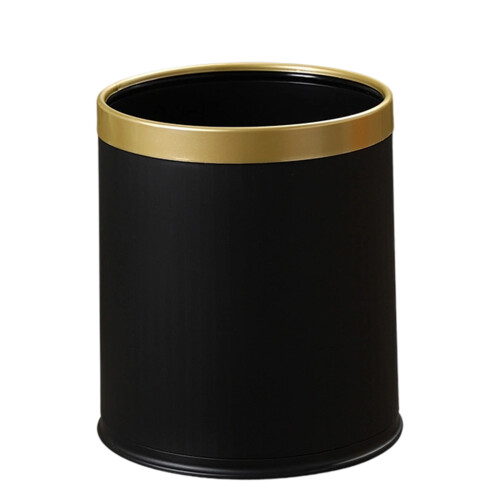 Double Layer Leak Proof Household Trash Bin Press-Black trumpet