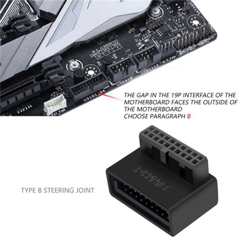 20X PH19B USB 3.0 Internal Header USB3.0 19/20P Socket 90 Degree Adapter Converter for Computer Motherboard 2