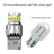 8Pcs Car T20 7440 W21W LED Canbus Reverse Lights 7443 LED Bulb Tail Brake Signal Lights 6000K Super Bright Lamp