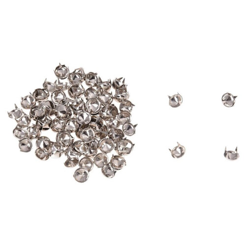1000 Silver Copper Round Cone Rivet Spike Studs Spots DIY Rock Punk 8mm 1
