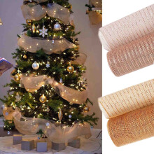 Christmas Ribbon under $5! 30ft Metallic Mesh Ribbon Roll for Christmas Tree Decorations, DIY Craft Gift Wrapping Wedding Party Decor Supplies