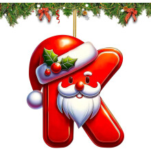 DAMAI 26pcs White-Bearded Gnome Alphabet Ornaments, Red Hat Initial Letters for Christmas Tree – Compatible with DIY Decor