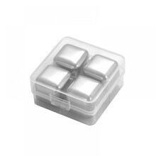 Juego de cubitos de hielo de acero inoxidable, piedras para congelar vino y bolas de hielo de metal para bar de whisky y vino.