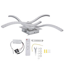 Moderne buet LED-taklampe for soverom, kjøkken, gang, stue, 3 farger, bølgeformet design, energisparing, høy lysstyrke, svakt lys