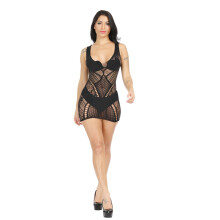 Lingerie sexy, saia transparente de malha jacquard com alças finas e modelagem ombro a ombro.