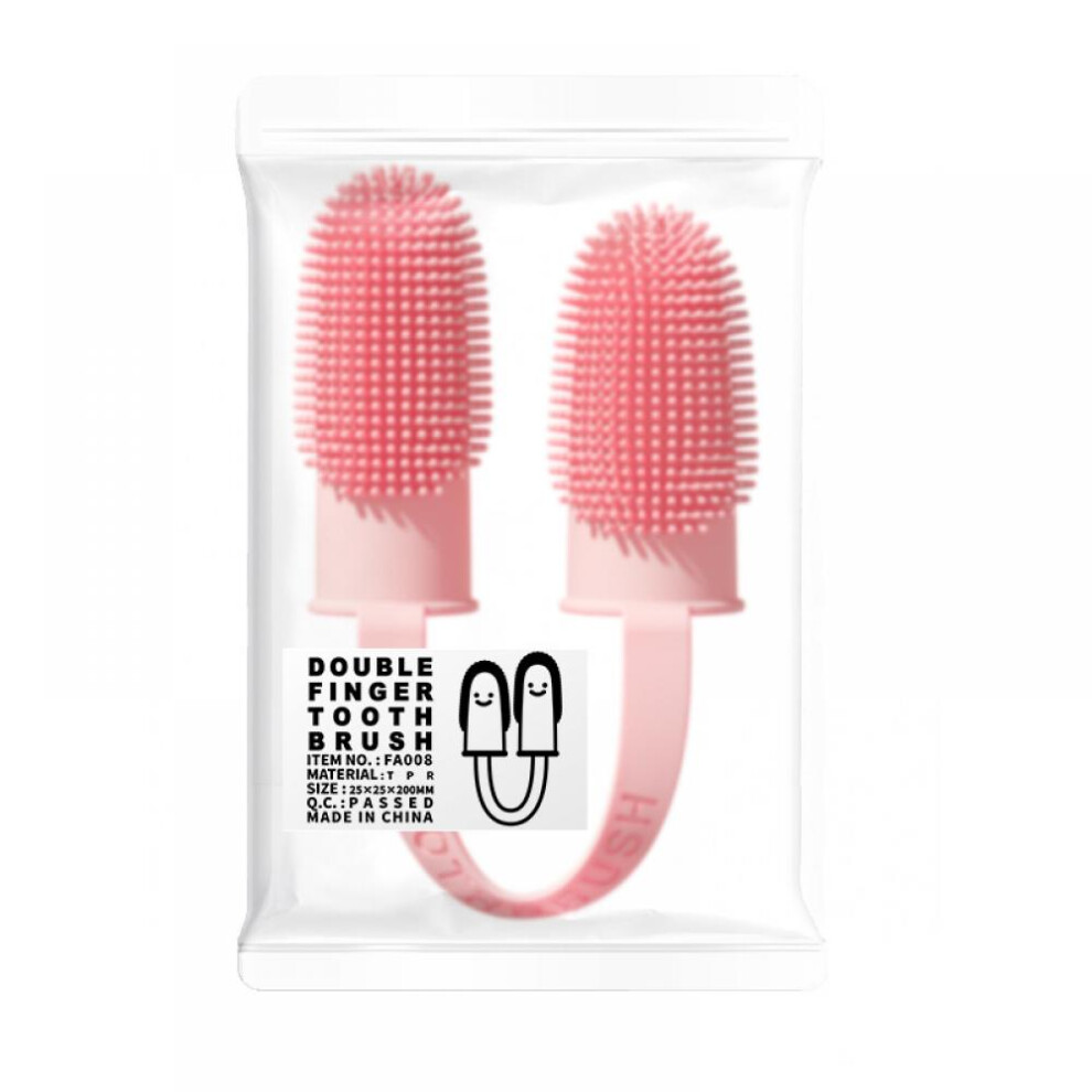 Pet Double-finger Toothbrush Dog Cat Pet Supplies Teeth Cleaning Finger Set Oral Cleaning Tool