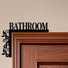 Metal "BATHROOM" Door Sign, Iron Decorative Hanging Slogan – Stylish Home Decor for Wall/Door, Bedroom & Bathroom, Christmas Ready