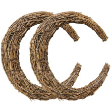 Coroană de salcie în formă de lună, lucrată manual, cerc natural