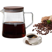 Carafe en verre borosilicate 500 ml avec couvercle en bois