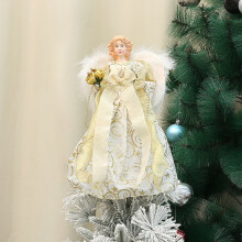 12" Angel Tree Topper in Yellow Dress
