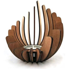Portacandele in legno a forma di petalo