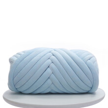 1.19" Thick Hand-Woven Polyester Yarn (250g), Plush Core-Spun, Soft Coarse Yarn for DIY Blankets/Pillows/Pet Nests – Light Blue