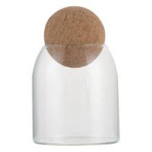 Tarro de cristal para almacenar alimentos con tapa de madera, 300 ml.