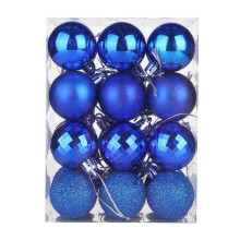 24 Pack Purple Plastic Christmas Ornaments 4cm