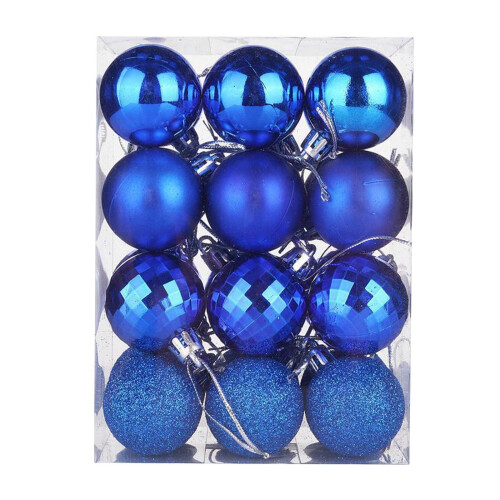 24 Pack Purple Plastic Christmas Ornaments 4cm